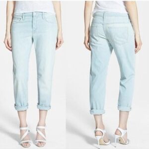 MOTHER Womens 25 The Loosey On The Road Light Pinstripe Jeans Slouchy